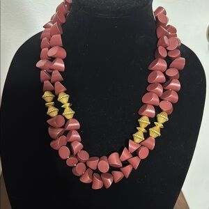 Plunder Gold and Pink Statement Necklace